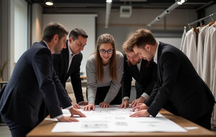 Het ontwerpteam van ZwartWit Interiors aan het werk