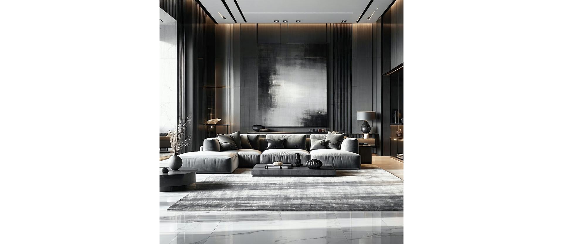Stijlvol zwart-wit interieur met moderne accenten